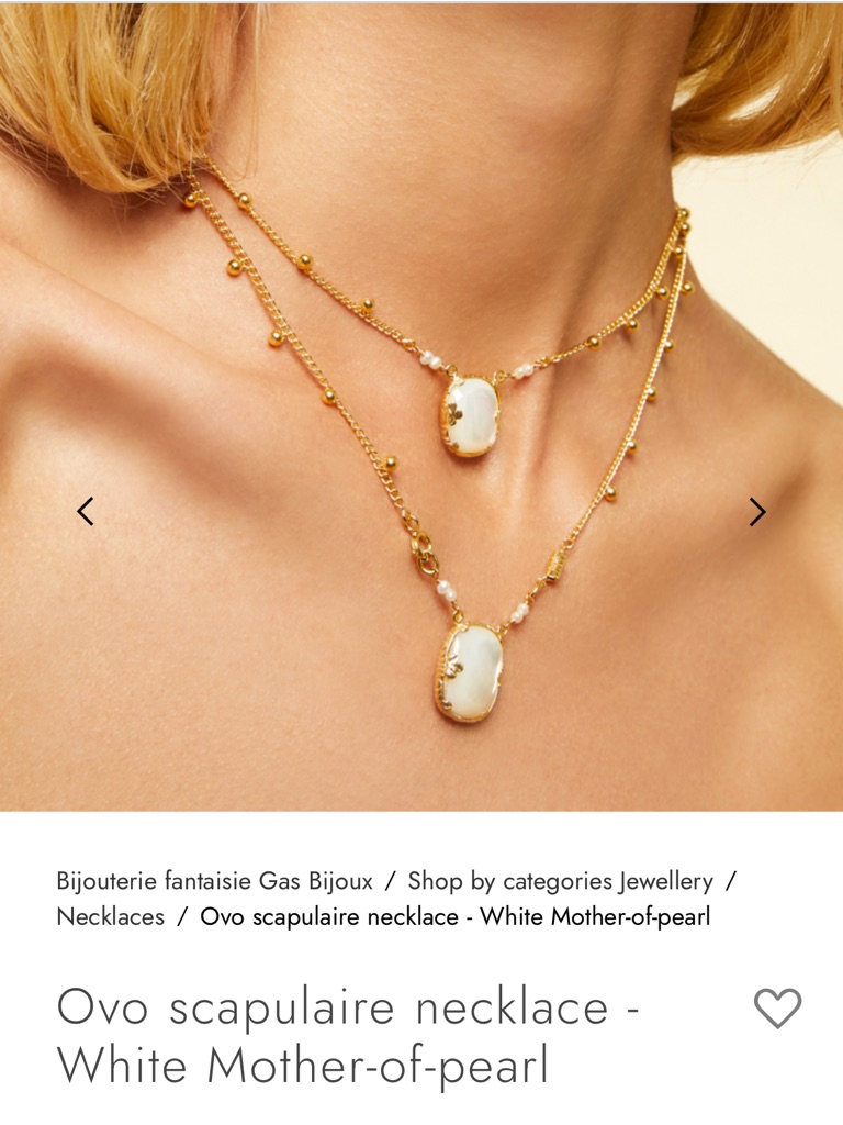 Gas Bijoux - Sold Out Online! White Mother-Of-Pearl Ovo Necklace - Gold